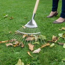 Kent & Stowe Stainless Steel Long Handled Lawn & Leaf Rake -Chic Outdoor Garden 1002010 2