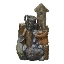 Easy Fountain Country Garden Pour Water Feature With LED Lights -Chic Outdoor Garden 1020170 2