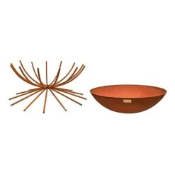 Ivyline Outdoor Metal Dakota Firebowl Rust -Chic Outdoor Garden 1149589 3