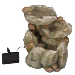 Smart Solar Rock Falls Solar Fountain -Chic Outdoor Garden 945202 2