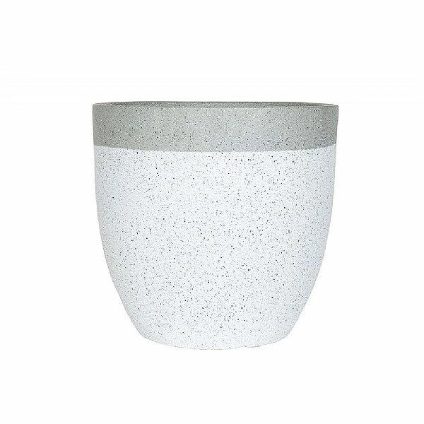 Apta Granito Two Tone White Rim Grey Body Planter 1 Apta Granito Two Tone White Rim Grey Body Planter